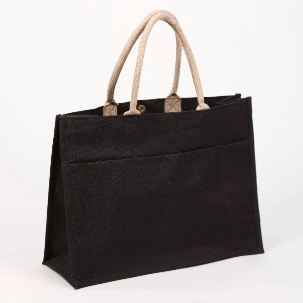Red Jute Pocket Tote