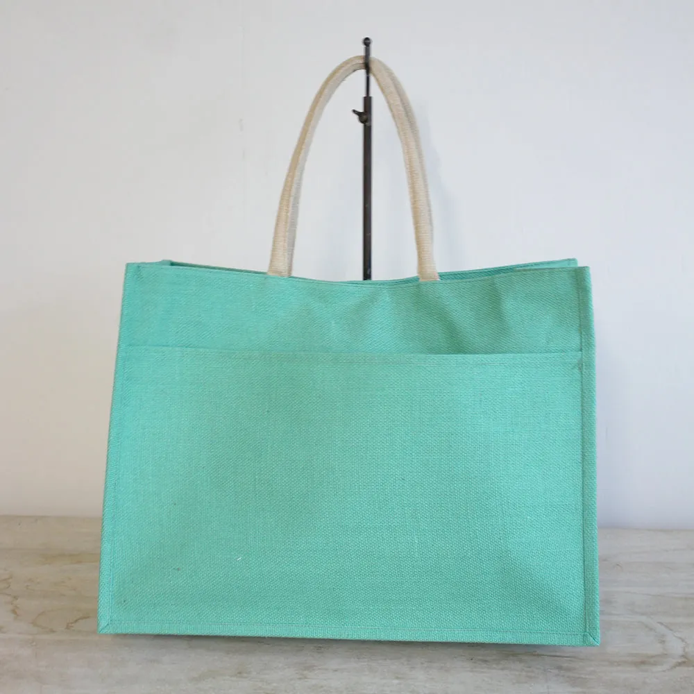Red Jute Pocket Tote
