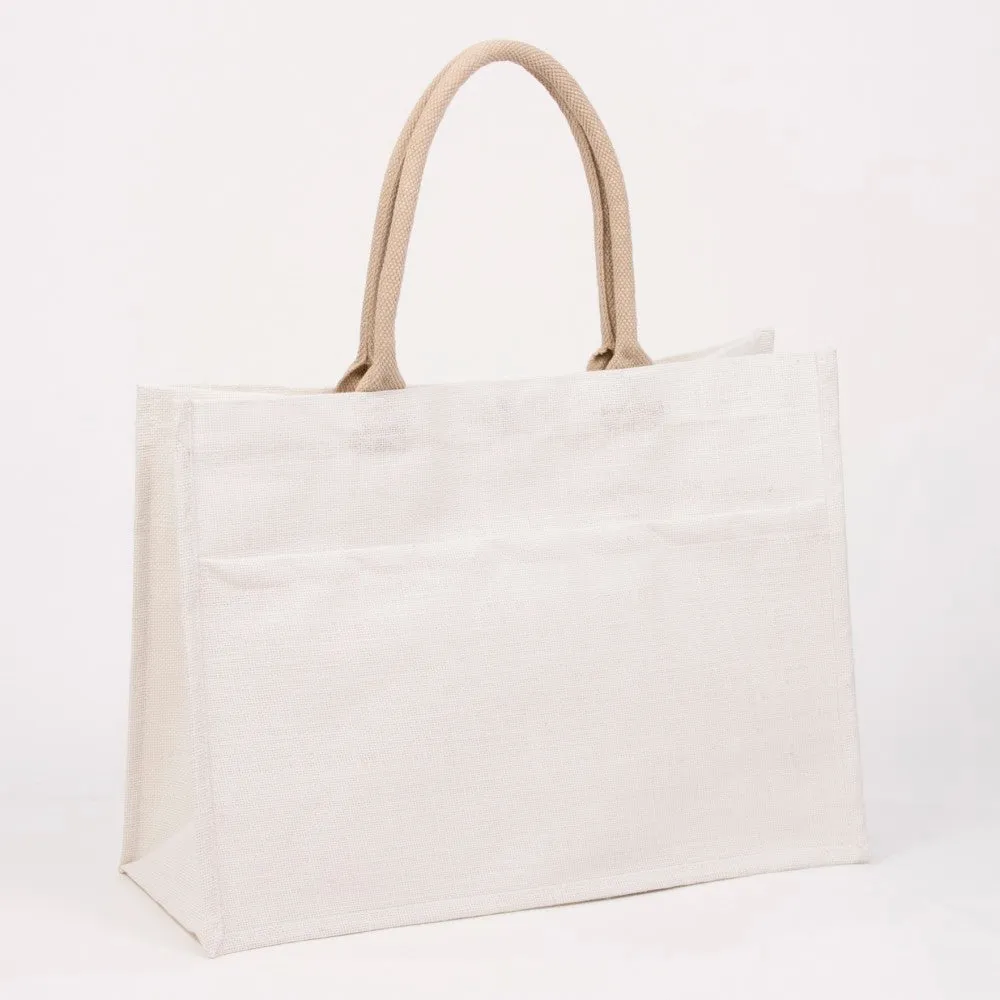 Red Jute Pocket Tote