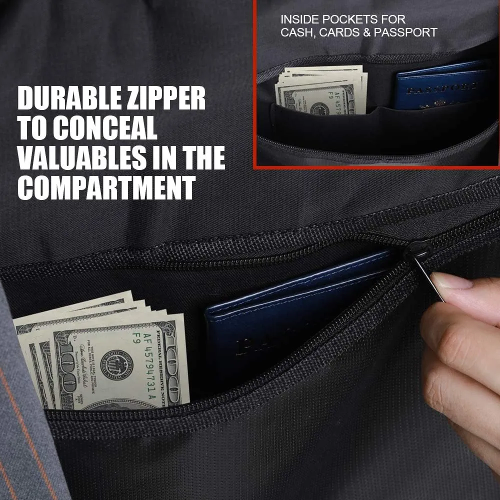 ROLOWAY Hanger Diversion Fireproof Safe, Hidden Compartment for Home & Travel, Secret Safe for Cash Hiding Under Clothes with Small Fireproof Bag