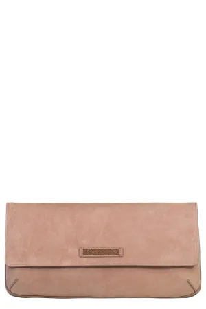 Suede East West Clutch