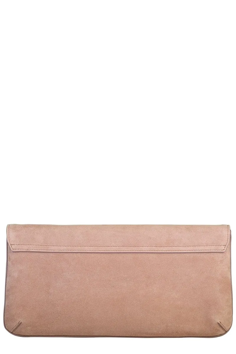 Suede East West Clutch