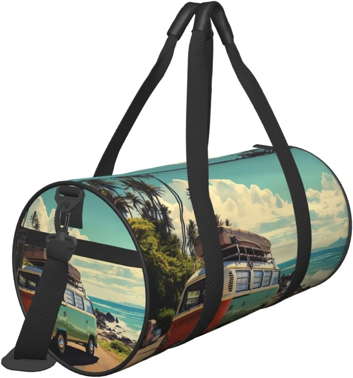Summer Road Trip Travel Duffle Bag for Men Women Sport Gym Bag Foldable Weekender Bag Carry on Overnight Bag for Travel Swimming Basketball