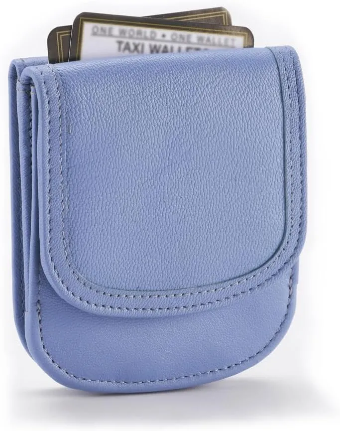 Taxi Wallet TW03-SOFT SEA BLUE - Soft Leather- Compact, Front Pocket Folding Wallet - For Cards, Coins, Bills, ID (Men & Women)