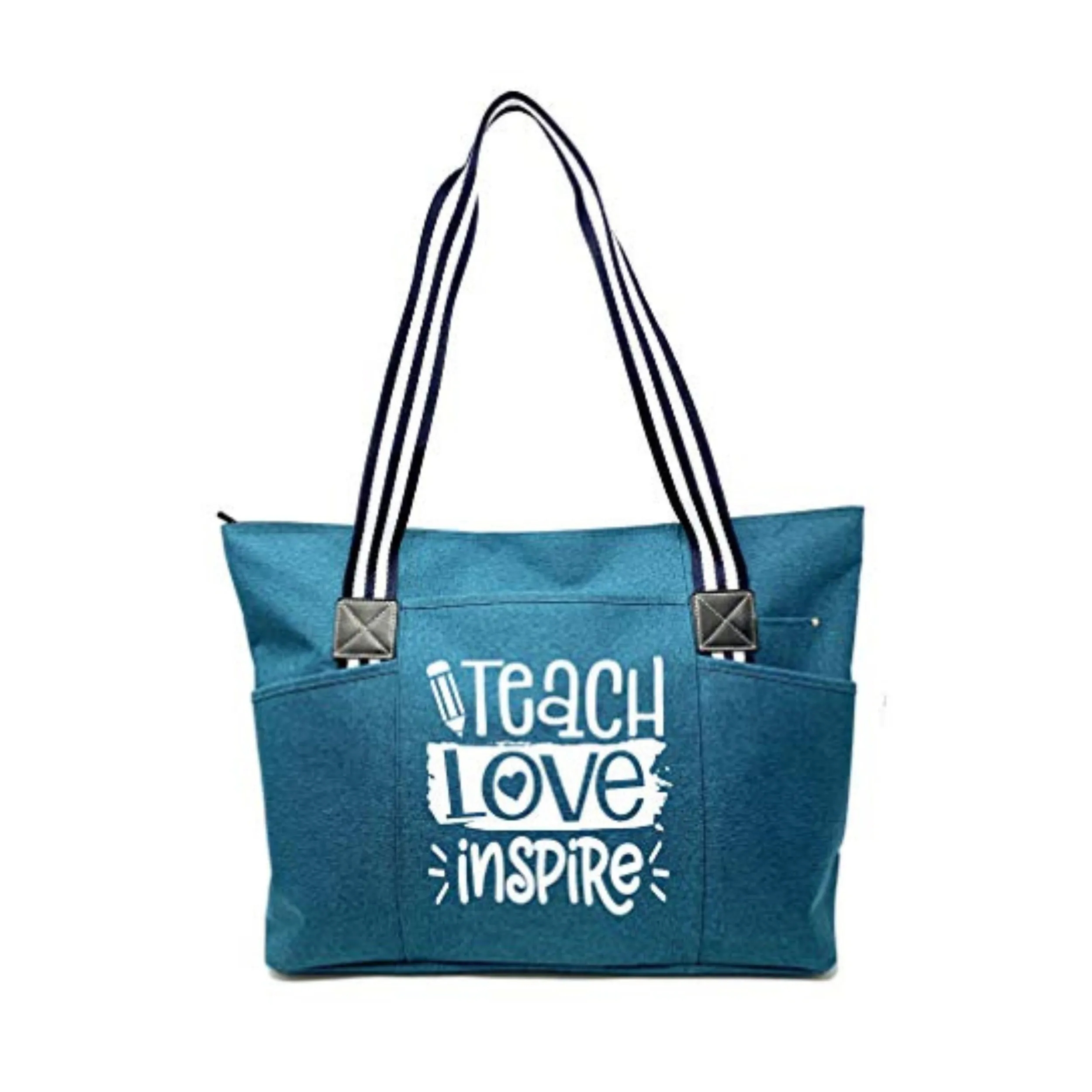 Teach Love Inspire Tessa Teal Tote Bag for Teachers