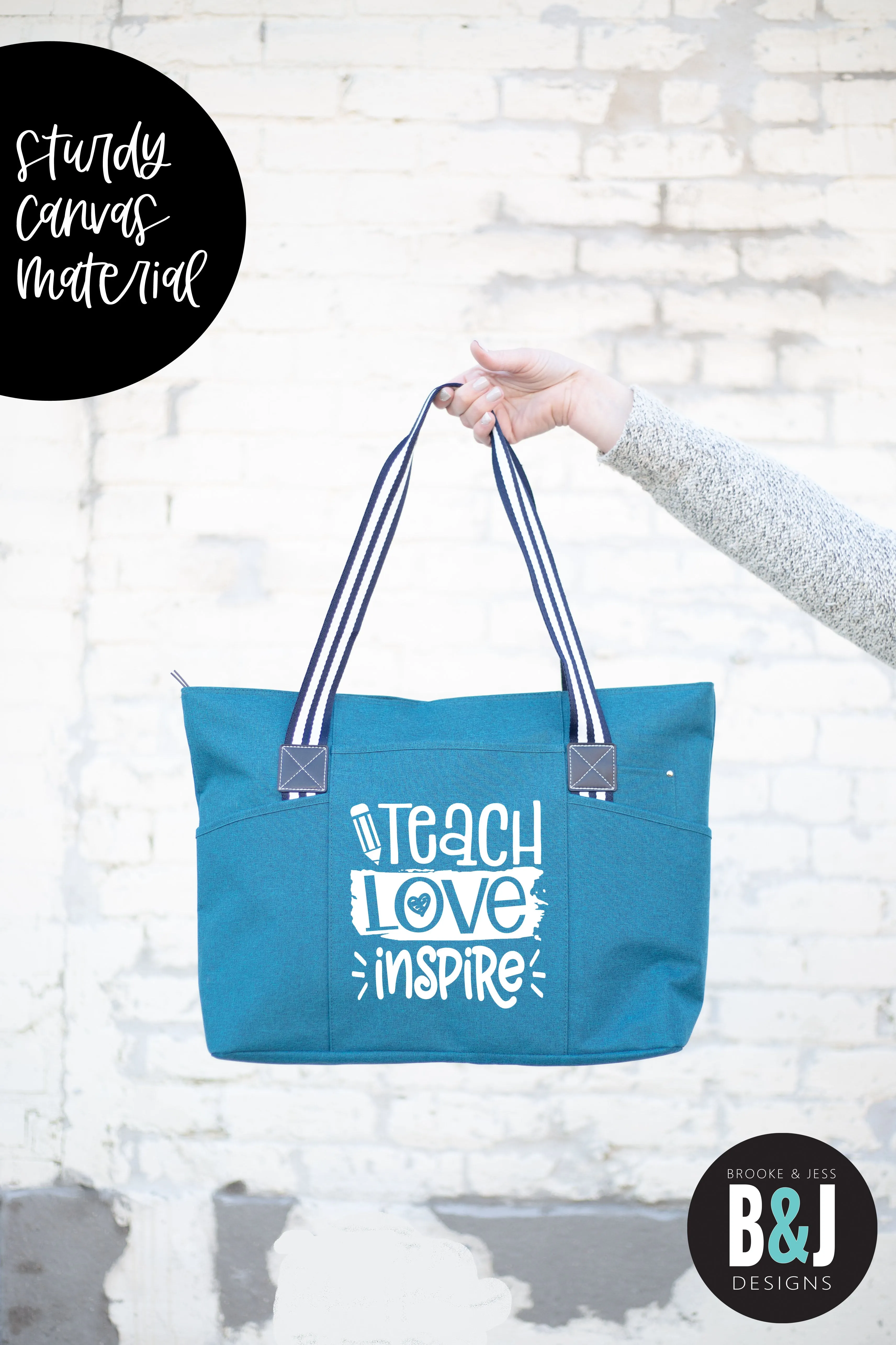 Teach Love Inspire Tessa Teal Tote Bag for Teachers