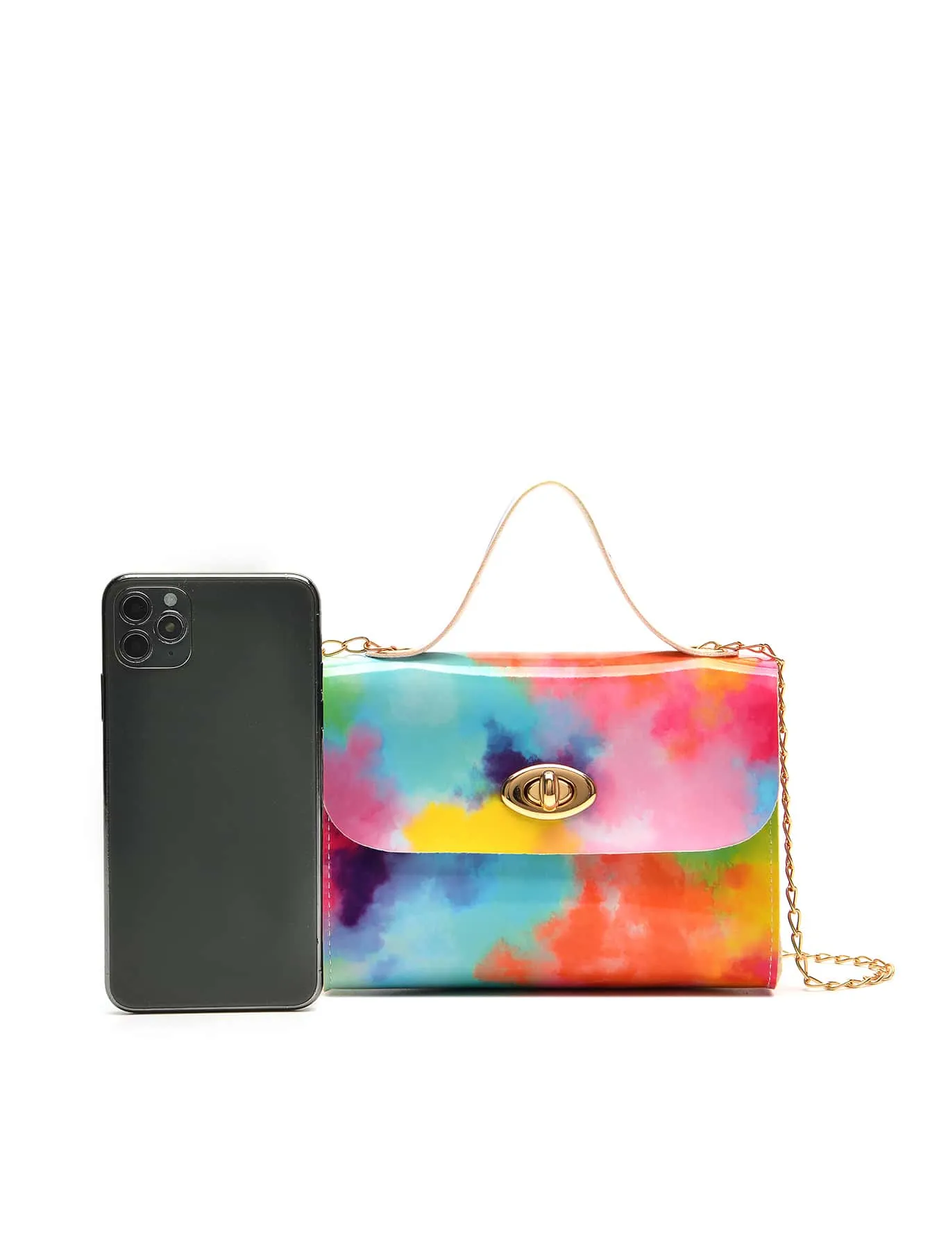 Tie Dye Turn-lock Satchel Bag