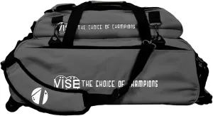 Vise Three Ball Tote Roller Bowling Bag with Shoe Pouch Grey