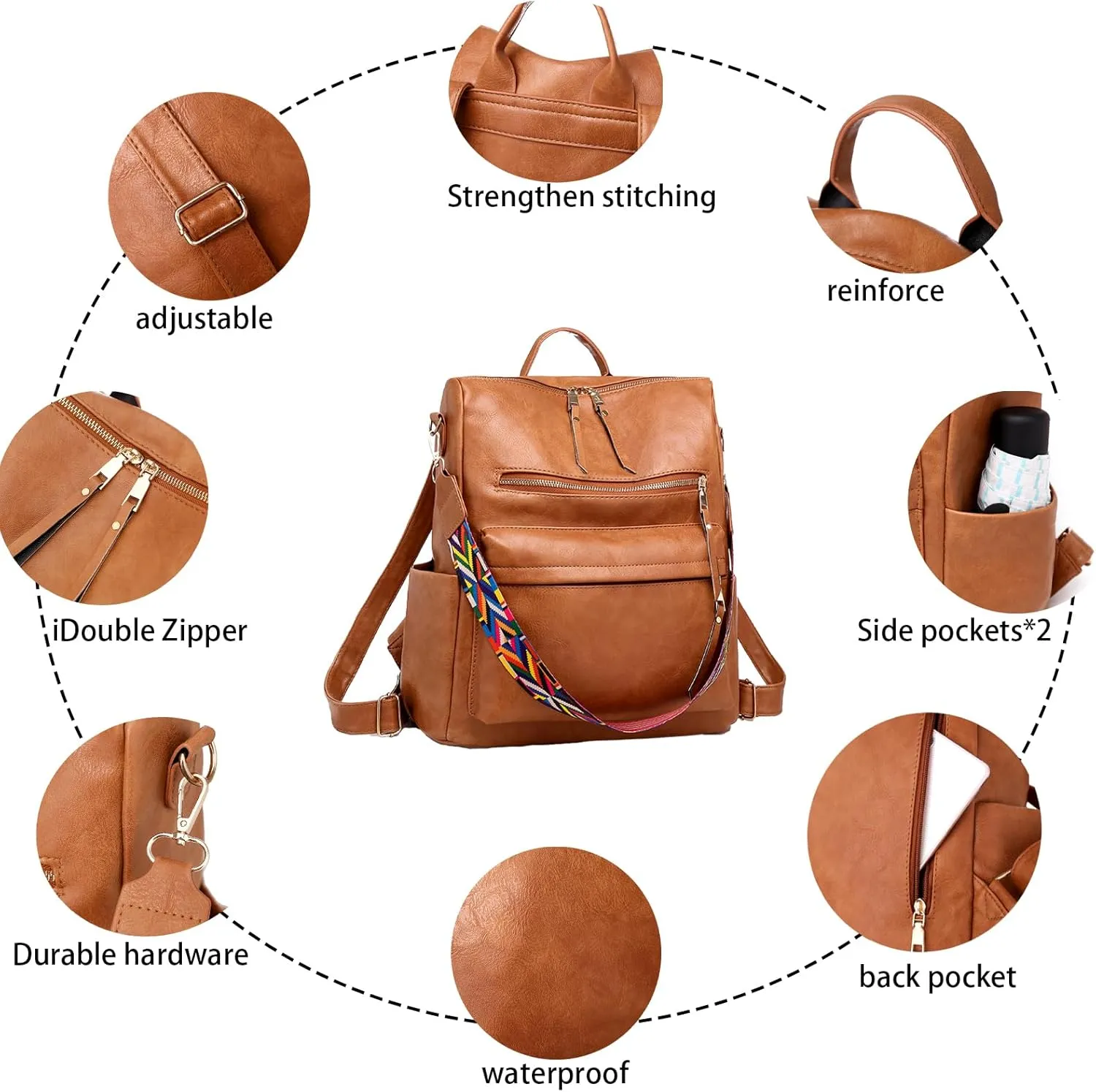 Women's Fashion Backpack Purse for Women Leather Multipurpose Design Ladies Shoulder Bag Travel bag Satchel Handbags