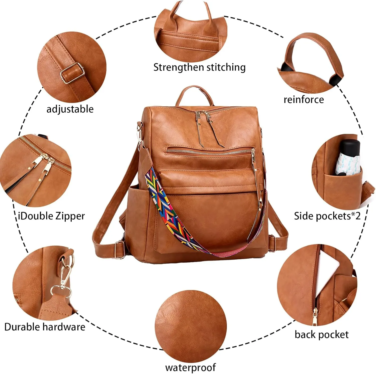 Women's Fashion Backpack Purse for Women Leather Multipurpose Design Ladies Shoulder Bag Travel bag Satchel Handbags